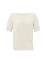 Yaya Boatneck short sleeve sweater 99993 Nature melange