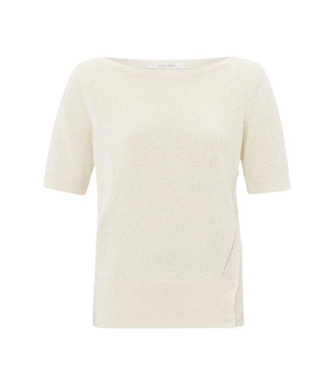 Yaya Boatneck short sleeve sweater 99993 Nature melange