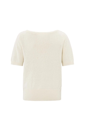Yaya Boatneck short sleeve sweater 99993 Nature melange