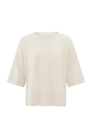 Yaya Oversized fine knitted t-shirt 99993 Nature melange