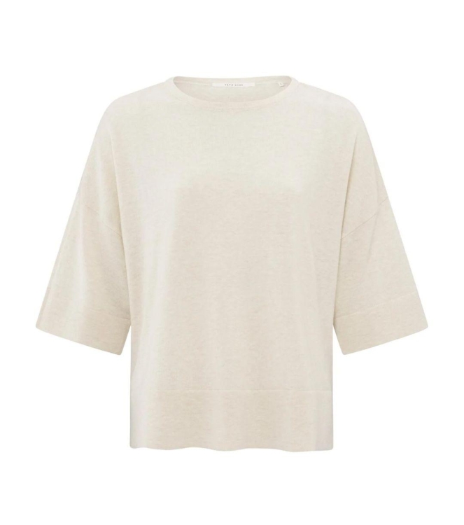 Yaya Oversized fine knitted t-shirt 99993 Nature melange