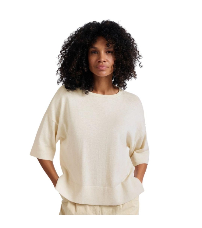 Yaya Oversized fine knitted t-shirt 99993 Nature melange