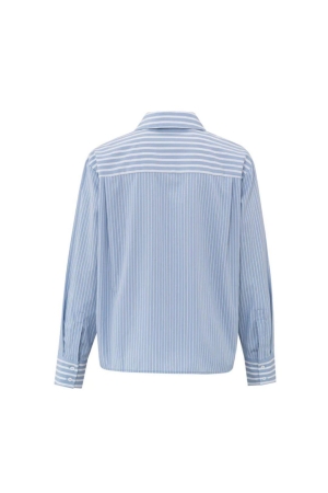 Yaya Stripe mix blouse 999771 Blue dessin