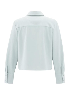 Yaya Cropped shirt with pocket 44104 Northern droplet grey