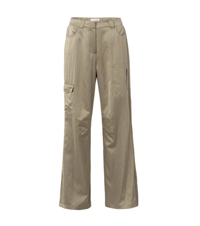 Yaya Satin wide leg trousers with c 99803 Safari