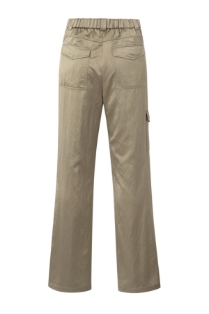Yaya Satin wide leg trousers with c 99803 Safari
