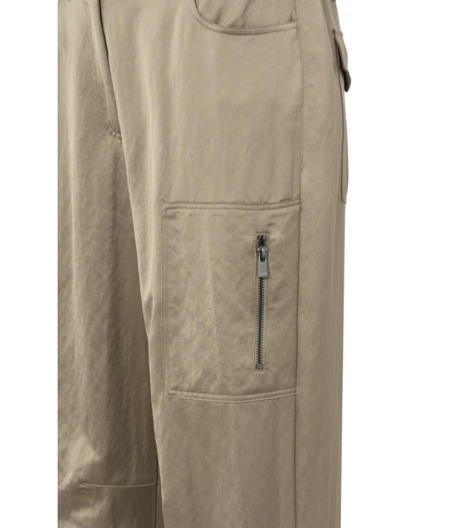 Yaya Satin wide leg trousers with c 99803 Safari