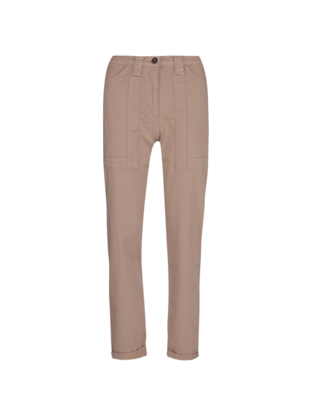 Yaya Woven straight leg cargo trous 99998 Twill beige