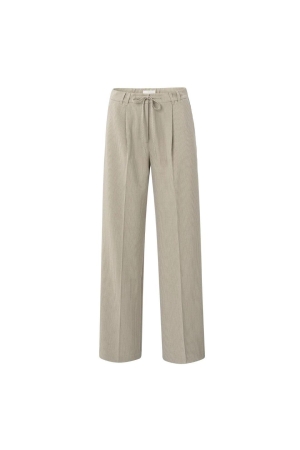 Yaya Woven pistripe wide leg trouse 513041 Humus beige dessin