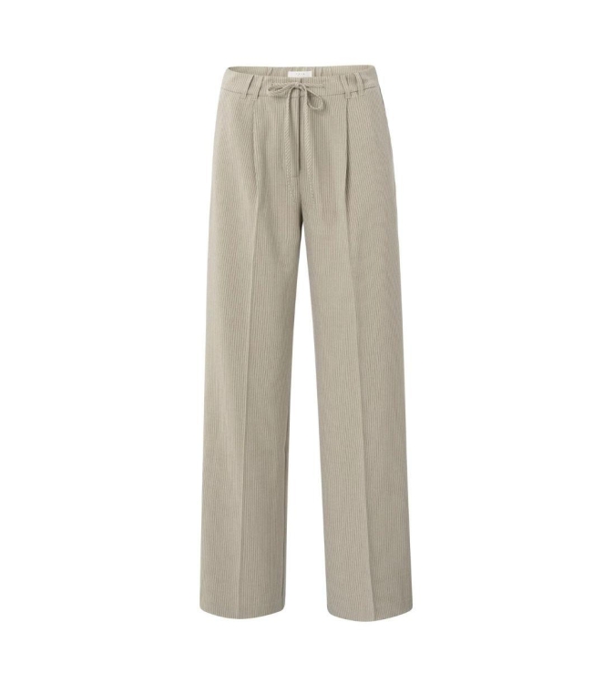Yaya Woven pistripe wide leg trouse 513041 Humus beige dessin