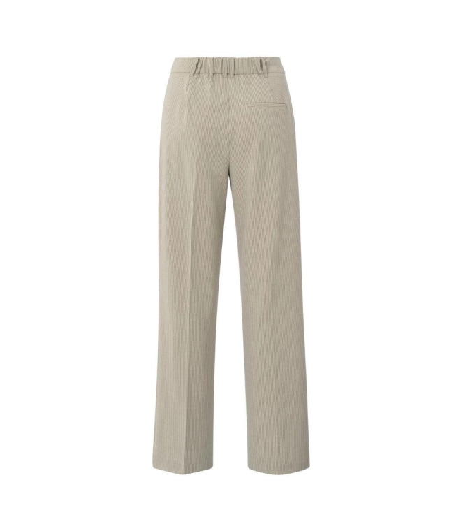 Yaya Woven pistripe wide leg trouse 513041 Humus beige dessin
