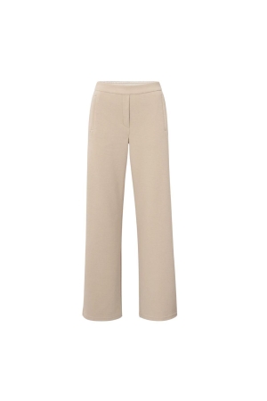 Yaya Wide leg trousers with contras 99998 Twill beige