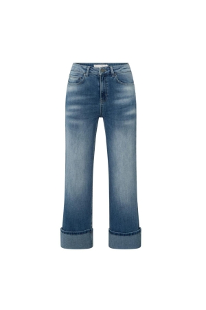Yaya Mid waist denim w. roll-up