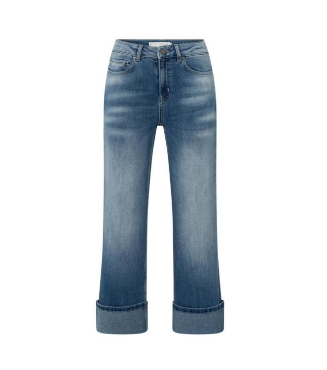 Yaya Mid waist denim w. roll-up