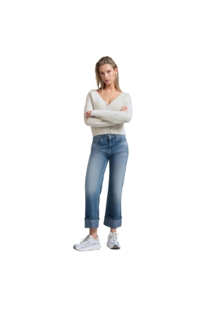 Yaya Mid waist denim w. roll-up