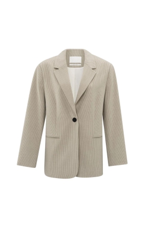 Yaya Woven pistripe oversized blaze 513041 Humus beige dessin