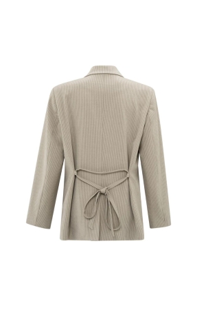 Yaya Woven pistripe oversized blaze 513041 Humus beige dessin