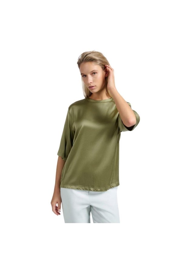 Yaya Oversized satin t-shirt