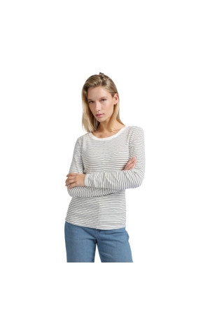 Yaya Striped long sleeve top with c Blanc de blanc white dessin