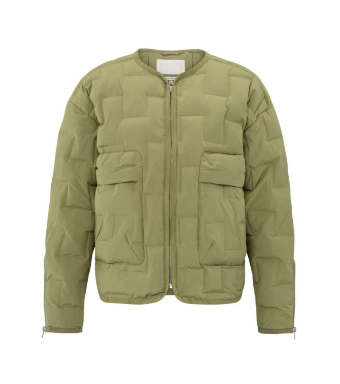 Yaya Short nylon quilted jacket wit 99972 Olive