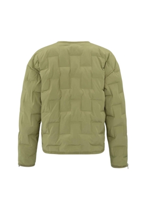 Yaya Short nylon quilted jacket wit 99972 Olive