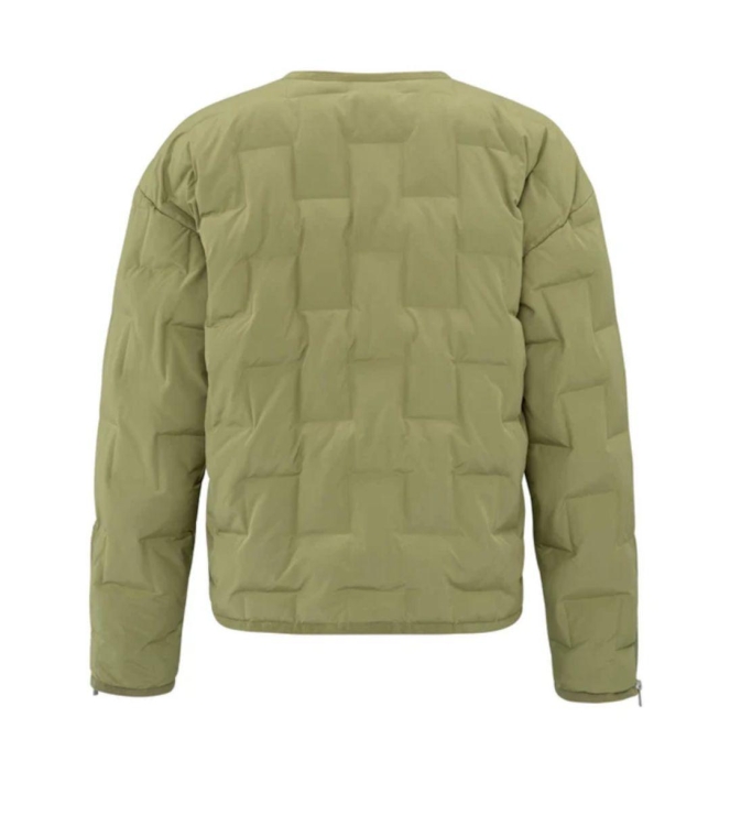 Yaya Short nylon quilted jacket wit 99972 Olive