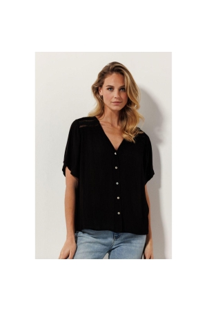 Tramontana V-Neck Blouse 009000 Black