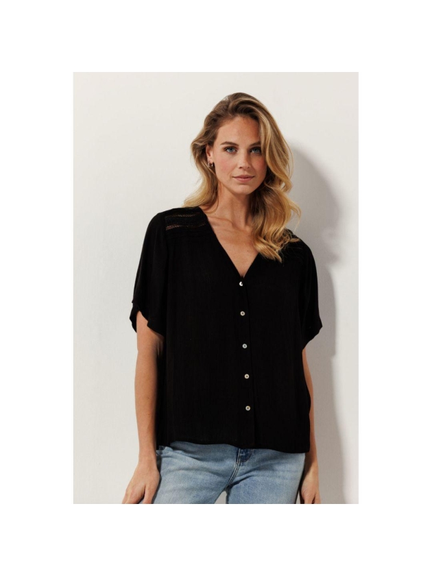 Tramontana V-Neck Blouse 009000 Black