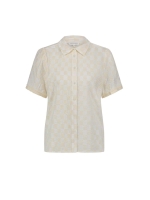 Tramontana Checked Embroidery Blouse 001100 Off white