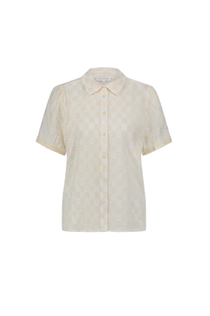 Tramontana Checked Embroidery Blouse 001100 Off white