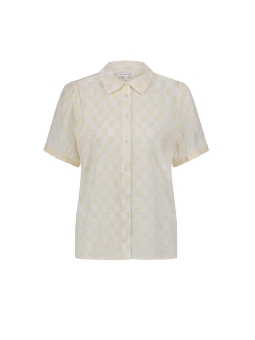Tramontana Checked Embroidery Blouse 001100 Off white