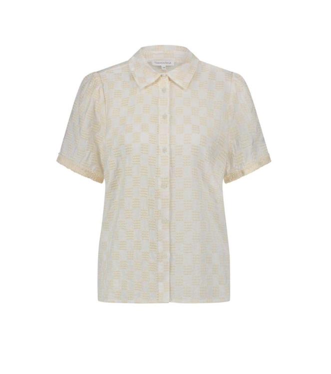 Tramontana Checked Embroidery Blouse 001100 Off white