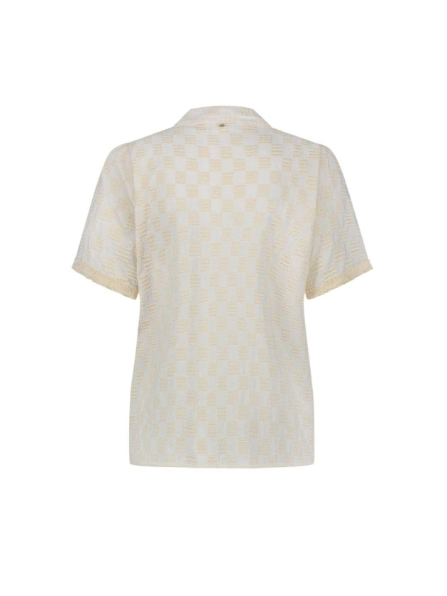 Tramontana Checked Embroidery Blouse 001100 Off white