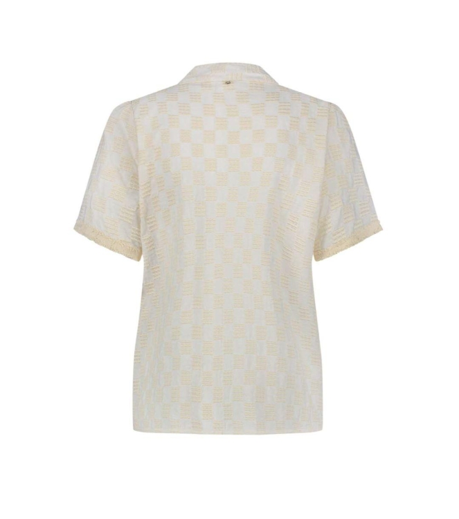 Tramontana Checked Embroidery Blouse 001100 Off white