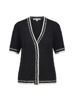 Tramontana Fancy Slub Contrast Cardigan 009000 Black