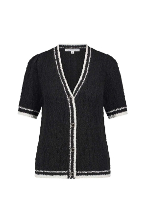 Tramontana Fancy Slub Contrast Cardigan 009000 Black