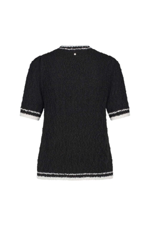 Tramontana Fancy Slub Contrast Cardigan 009000 Black