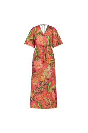 Tramontana Dress Blooming Floral Stitch 099995 Print corals