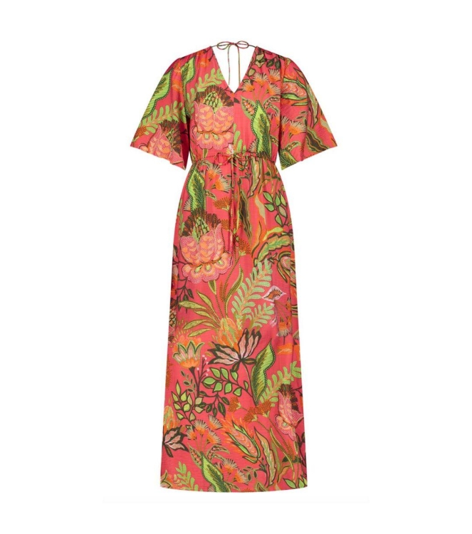 Tramontana Dress Blooming Floral Stitch 099995 Print corals