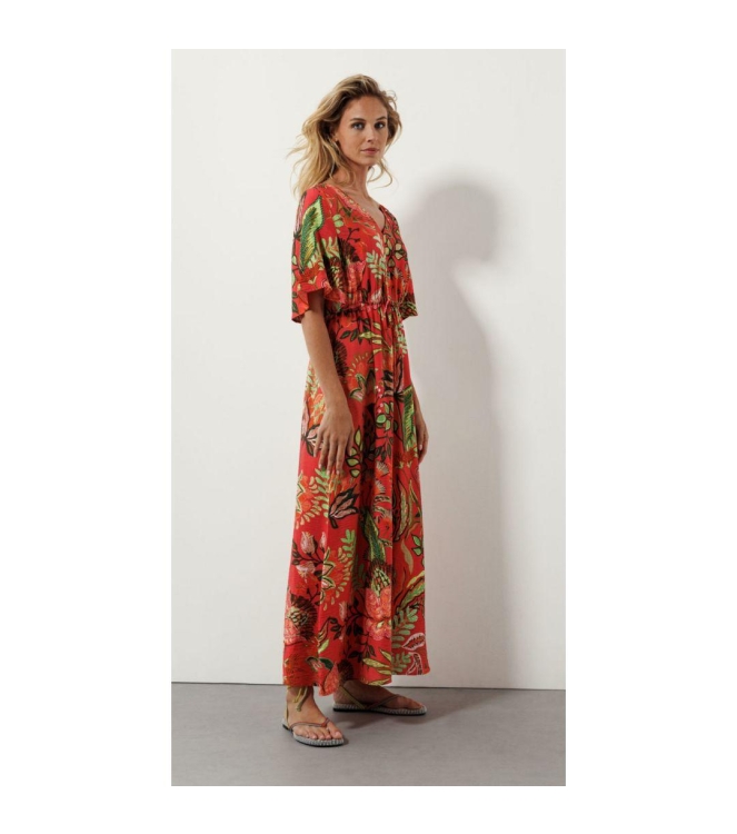 Tramontana Dress Blooming Floral Stitch 099995 Print corals