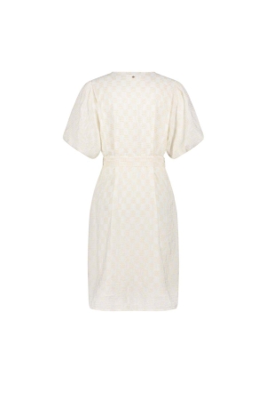 Tramontana Checked Embroidery Dress 001100 Off white