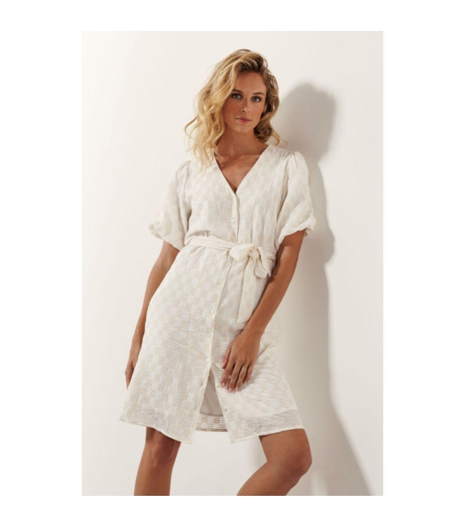 Tramontana Checked Embroidery Dress 001100 Off white