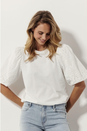 Tramontana Brodery-Sleeved T-Shirt
