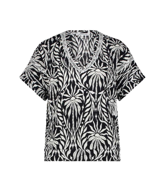 Tramontana Top Black And White Paradise 009998 Print blacks