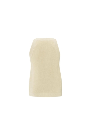 Yaya Knitted tanktop high neckline 20908 Summer sand