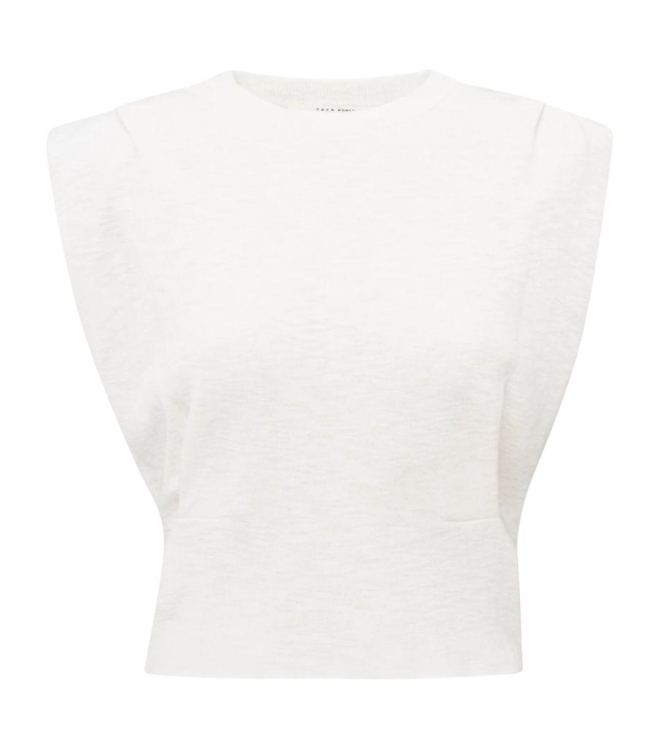 Yaya Shoulder detail sweater with f pure white
