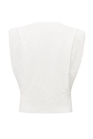 Yaya Shoulder detail sweater with f pure white