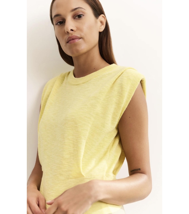 Yaya Shoulder detail sweater with f lemon grass yellow
