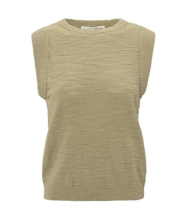 Yaya Textured sleeveless sweater 99980 Soft green
