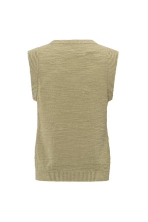 Yaya Textured sleeveless sweater 99980 Soft green